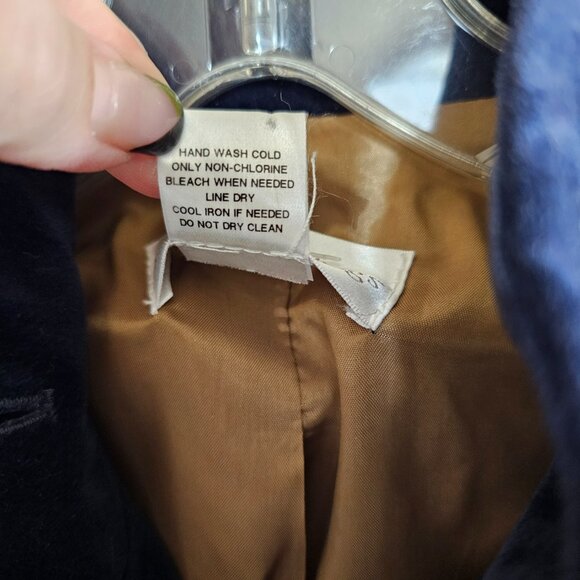 SOFT SURROUNDINGS Velvet Navy Button Down Gorgeous Jacket~Size S - Picture 8 of 9